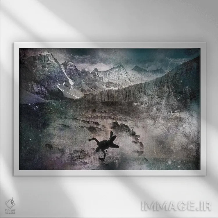 تابلو دکوراتیو به دل مغاک اثر فایو بای فایو کالکتیو - نمای قابدار سفید