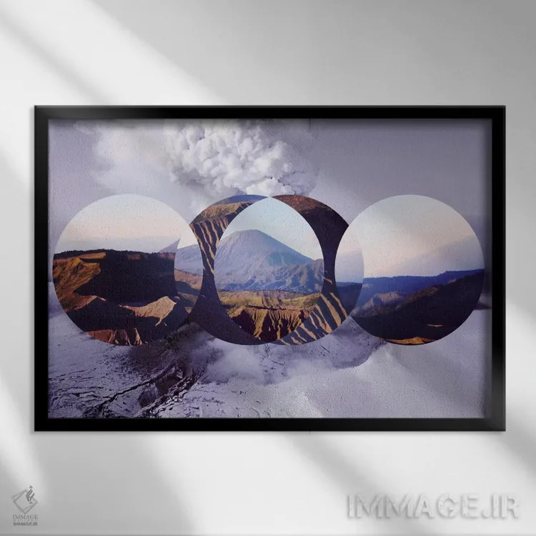 تابلو انتزاعی رشته کوه ها ۲ اثر فایو بای فایو کالکتیو - نمای قابدار مشکی