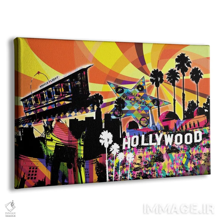 تابلو دکوراتیو پاپ سایکدلیک لس آنجلس ۳ اثر فایو بای فایو کالکتیو - نمای پرسپکتیو محصول