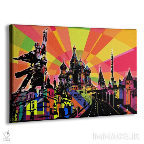 تابلو دکوراتیو پاپ سایکدلیک مسکو اثر فایو بای فایو کالکتیو - نمای پرسپکتیو محصول