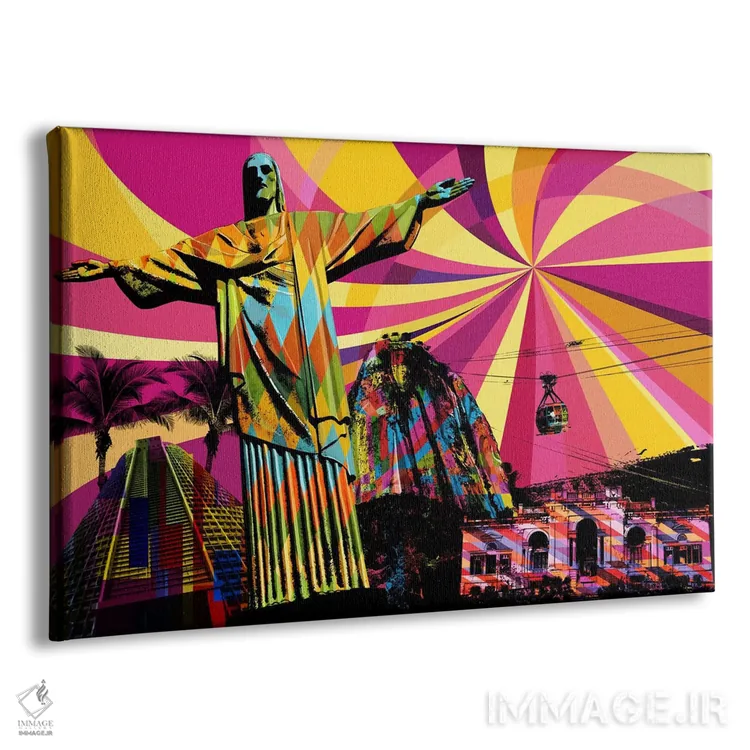 تابلو دکوراتیو پاپ سایکدلیک ریو اثر فایو بای فایو کالکتیو - نمای پرسپکتیو محصول