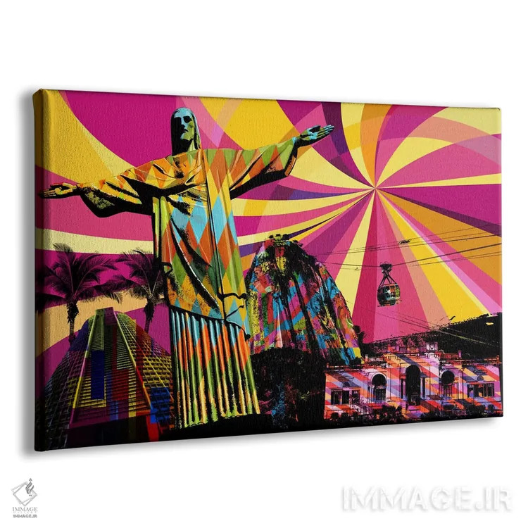 تابلو دکوراتیو پاپ سایکدلیک ریو اثر فایو بای فایو کالکتیو - نمای پرسپکتیو محصول