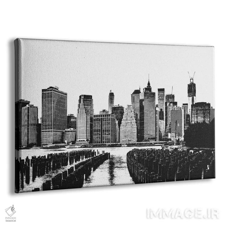 تابلو دکوراتیو افق سیاه وسفید منهتن اثر فایو بای فایو کالکتیو - نمای پرسپکتیو محصول