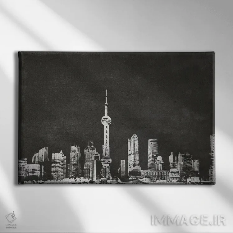 تابلو دکوراتیو نمای افق شانگهای اثر فایو بای فایو کالکتیو - نمای روبهرو روی دیوار