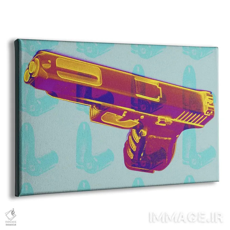 تابلو دکوراتیو نارنجی سوخته اثر فایو بای فایو کالکتیو - نمای پرسپکتیو محصول