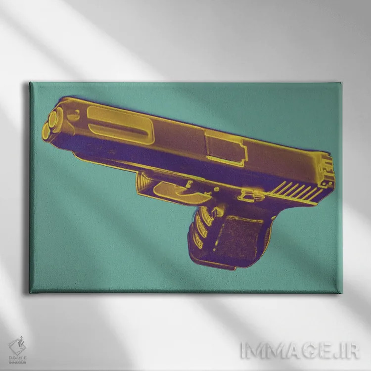 تابلو دکوراتیو گرم سیری ها و اسلحه ها اثر فایو بای فایو کالکتیو - نمای روبهرو روی دیوار