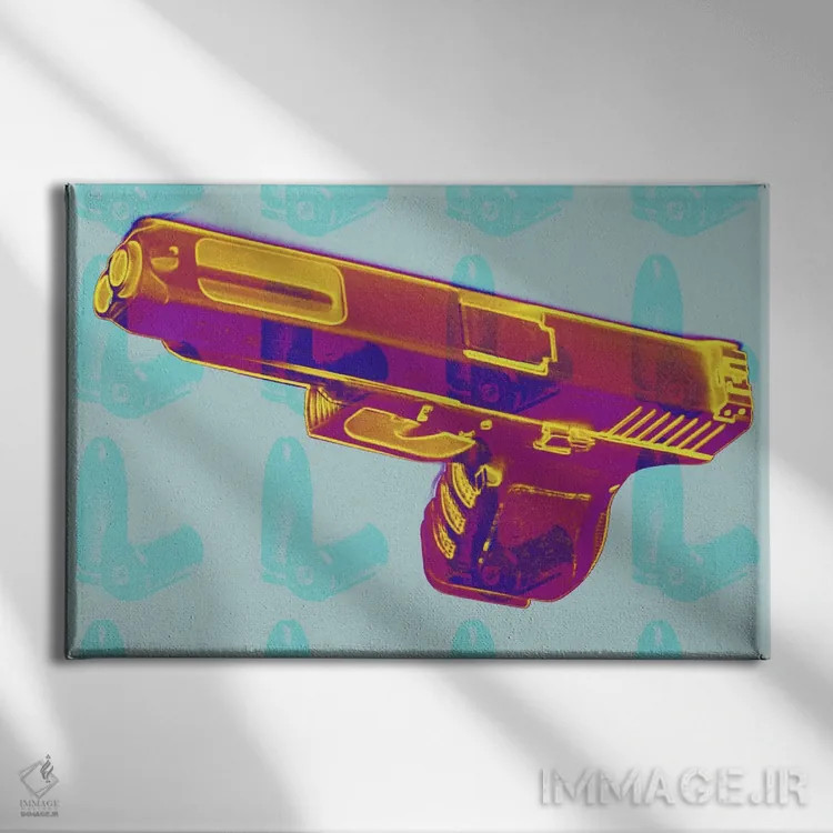 تابلو دکوراتیو نارنجی سوخته اثر فایو بای فایو کالکتیو - نمای روبهرو روی دیوار