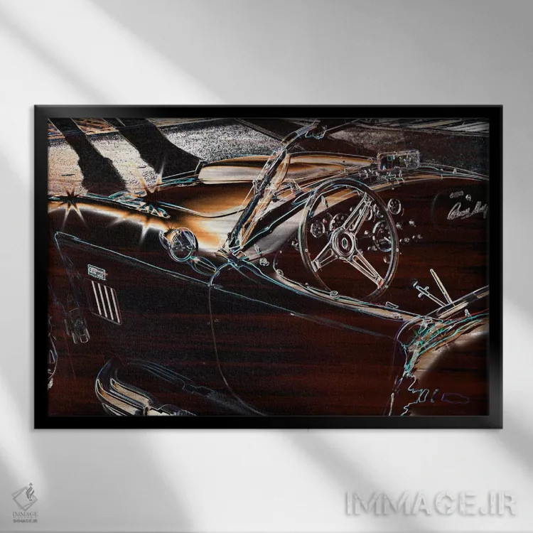 تابلو دکوراتیو سگ ماهی کرومی اثر فایو بای فایو کالکتیو - نمای قابدار مشکی