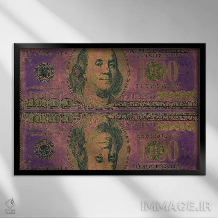 تابلو دکوراتیو پول بازی اثر فایو بای فایو کالکتیو - نمای قابدار مشکی