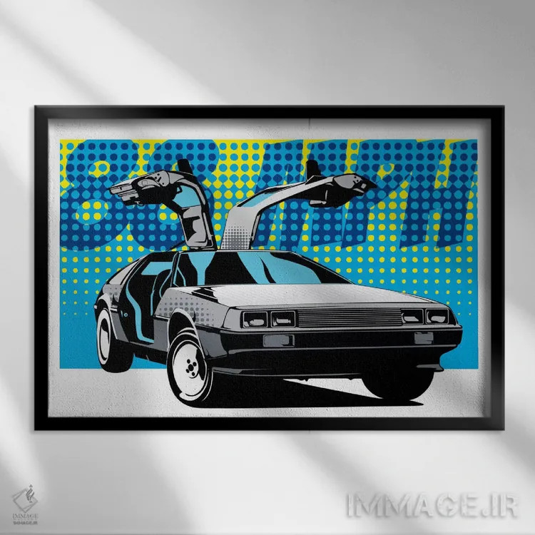 تابلو دکوراتیو دلورین ۸۸ اثر فایو بای فایو کالکتیو - نمای قابدار مشکی