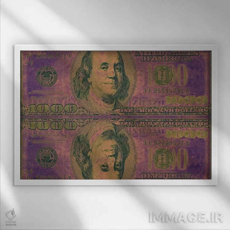 تابلو دکوراتیو پول بازی اثر فایو بای فایو کالکتیو - نمای قابدار سفید