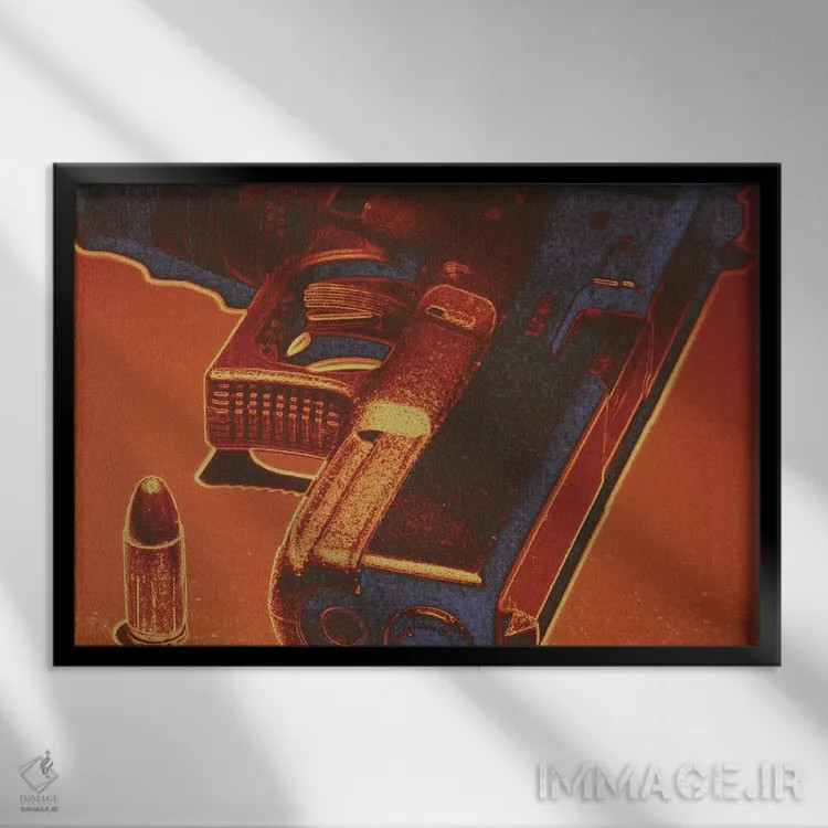 تابلو دکوراتیو فولاد قرمز اثر فایو بای فایو کالکتیو - نمای قابدار مشکی