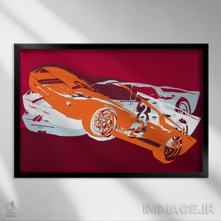 تابلو دکوراتیو جی تی اثر فایو بای فایو کالکتیو - نمای قابدار مشکی