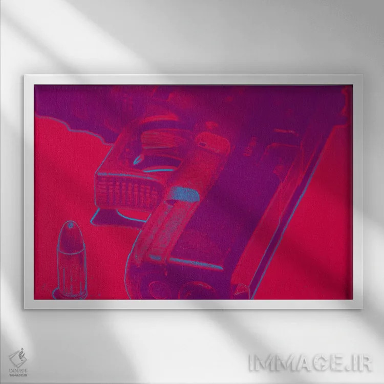 تابلو دکوراتیو آغشته به خون اثر فایو بای فایو کالکتیو - نمای قابدار سفید