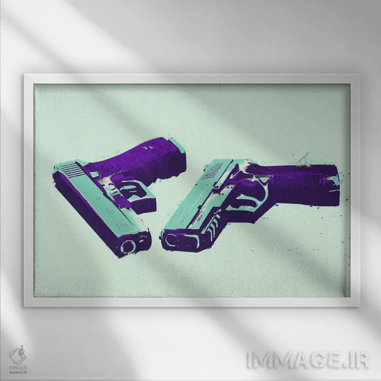 تابلو دکوراتیو بنگ بنگ شماره ۲ اثر فایو بای فایو کالکتیو - نمای قابدار سفید