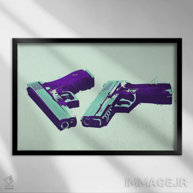 تابلو دکوراتیو بنگ بنگ شماره ۲ اثر فایو بای فایو کالکتیو - نمای قابدار مشکی