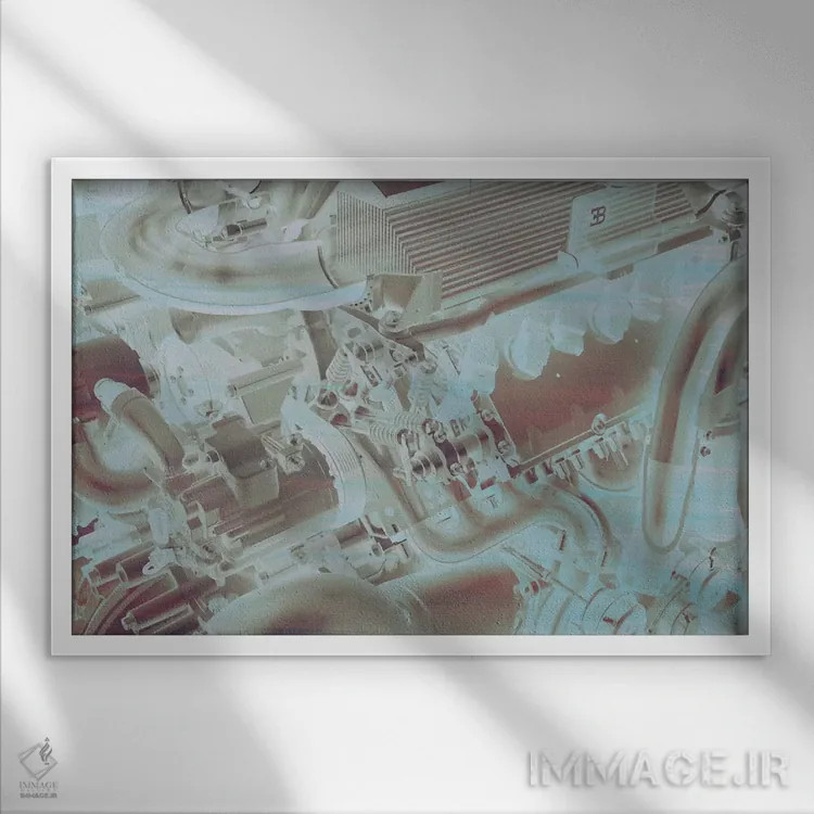 تابلو دکوراتیو اوج قدرت اثر فایو بای فایو کالکتیو - نمای قابدار سفید