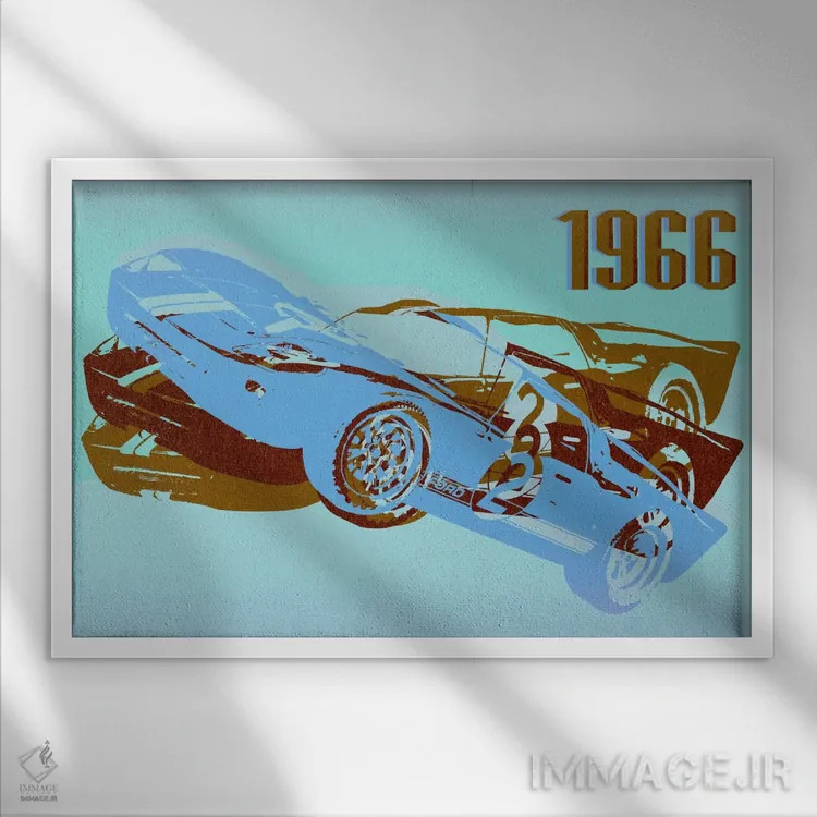 تابلو دکوراتیو جی تی ۳ اثر فایو بای فایو کالکتیو - نمای قابدار سفید