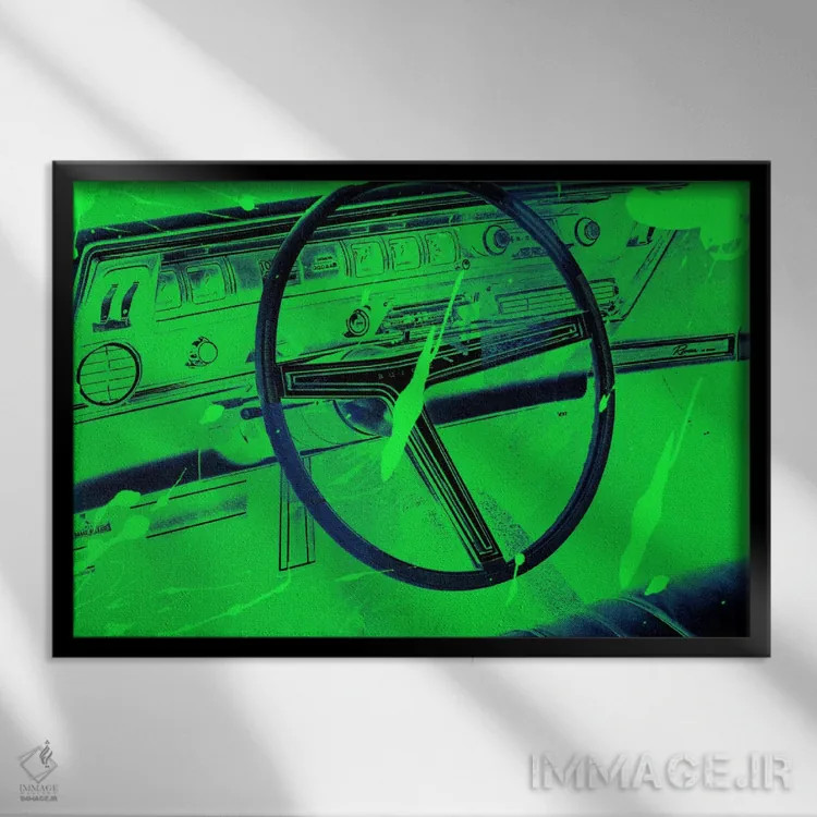 تابلو دکوراتیو پاشیده کاری داخلی قدیمی اثر فایو بای فایو کالکتیو - نمای قابدار مشکی