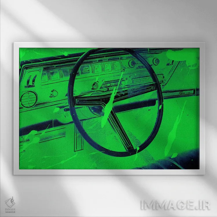 تابلو دکوراتیو پاشیده کاری داخلی قدیمی اثر فایو بای فایو کالکتیو - نمای قابدار سفید