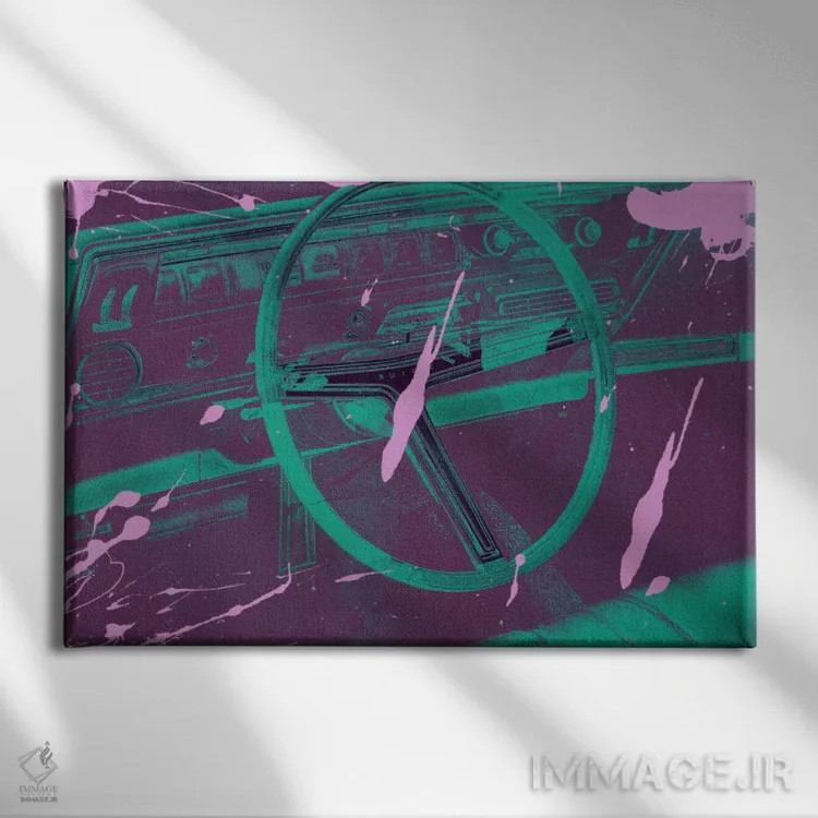 تابلو دکوراتیو پاشیده کاری داخلی قدیمی ۲ اثر فایو بای فایو کالکتیو - نمای روبهرو روی دیوار