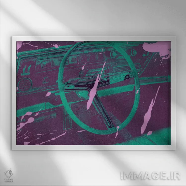 تابلو دکوراتیو پاشیده کاری داخلی قدیمی ۲ اثر فایو بای فایو کالکتیو - نمای قابدار سفید