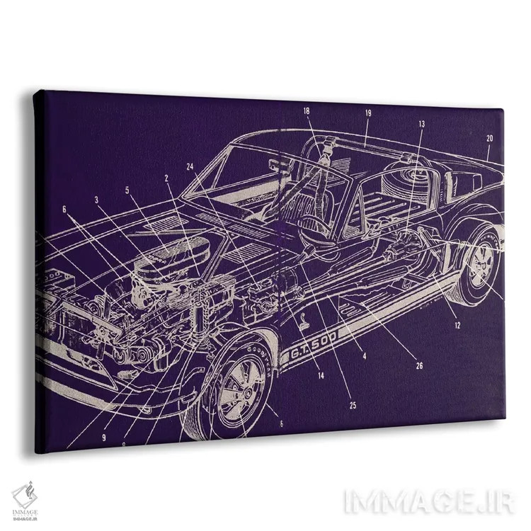 تابلو دکوراتیو نقشه های فنی جی تی اثر فایو بای فایو کالکتیو - نمای پرسپکتیو محصول