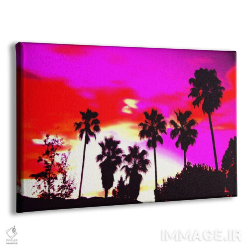 تابلو دکوراتیو آسمان سوزان نخل ها اثر فایو بای فایو کالکتیو - نمای پرسپکتیو محصول