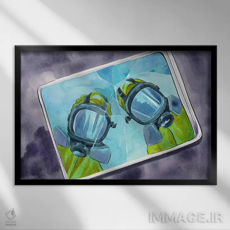 تابلو دکوراتیو بازتاب ها اثر فایو بای فایو کالکتیو - نمای قابدار مشکی