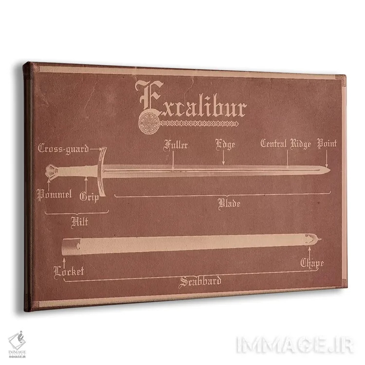 تابلو دکوراتیو نمودار اکسکالیبر با خاک رس قرمز اثر فایو بای فایو کالکتیو - نمای پرسپکتیو محصول