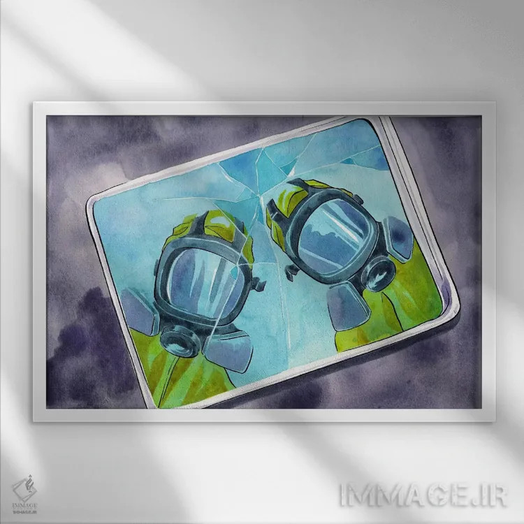 تابلو دکوراتیو بازتاب ها اثر فایو بای فایو کالکتیو - نمای قابدار سفید