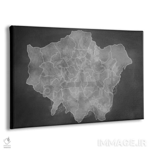 تابلو انتزاعی نقشه لندن با گچ اثر فایو بای فایو کالکتیو - نمای پرسپکتیو محصول