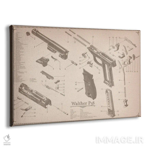 تابلو دکوراتیو نمودار شماره ۲ والتر P38 اثر فایو بای فایو کالکتیو - نمای پرسپکتیو محصول