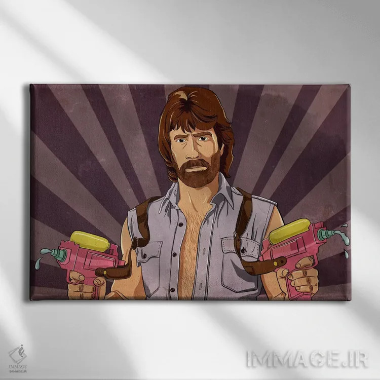 تابلو دکوراتیو او اسلحه با خود دارد اثر فایو بای فایو کالکتیو - نمای روبهرو روی دیوار