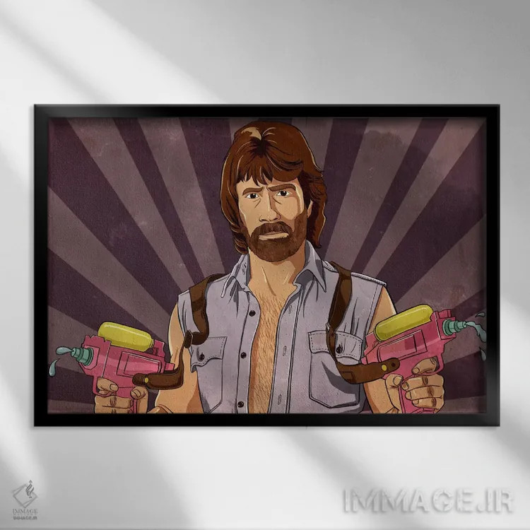 تابلو دکوراتیو او اسلحه با خود دارد اثر فایو بای فایو کالکتیو - نمای قابدار مشکی