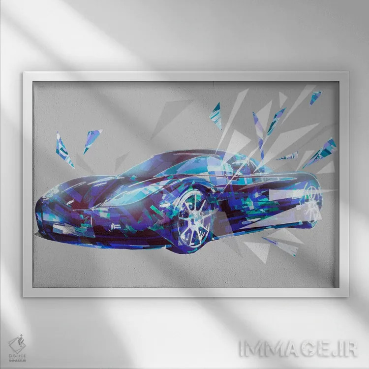 تابلو دکوراتیو شکستن مرزها اثر فایو بای فایو کالکتیو - نمای قابدار سفید