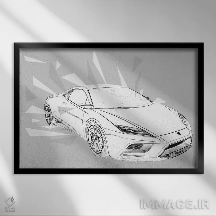 تابلو دکوراتیو سرعت نور ۲ اثر فایو بای فایو کالکتیو - نمای قابدار مشکی