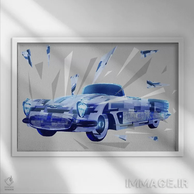 تابلو دکوراتیو تکه های یک اثر کلاسیک - نمای قابدار سفید