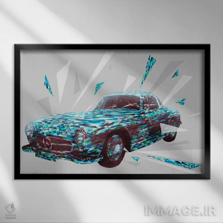 تابلو دکوراتیو گالوینگ های کلاسیک اثر فایو بای فایو کالکتیو - نمای قابدار مشکی