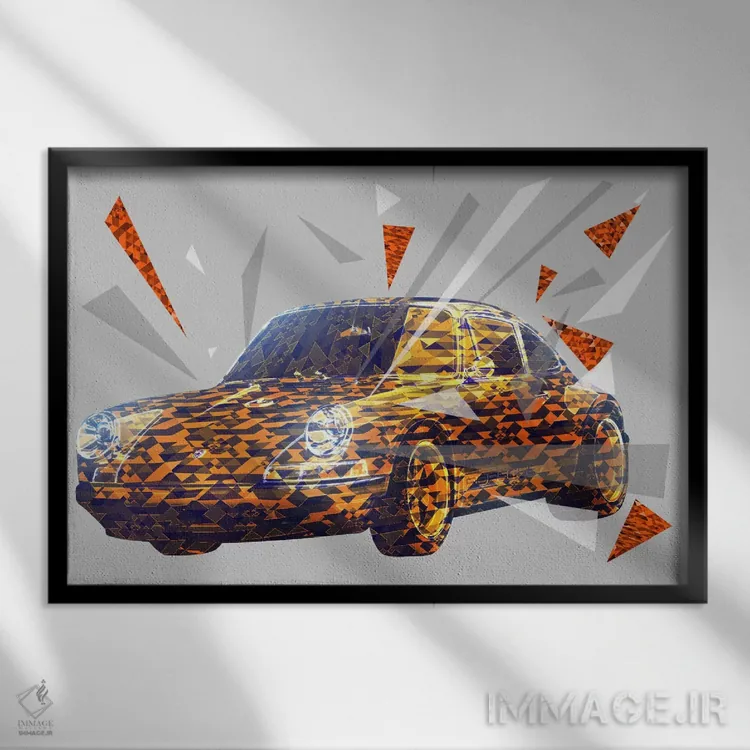 تابلو دکوراتیو یوزپلنگ خیابانی اثر فایو بای فایو کالکتیو - نمای قابدار مشکی