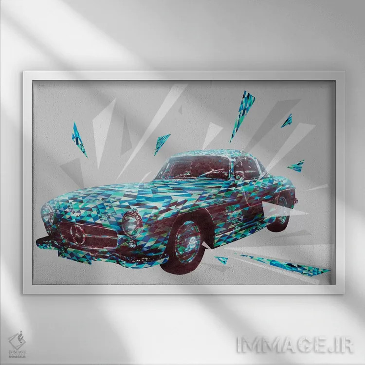 تابلو دکوراتیو گالوینگ های کلاسیک اثر فایو بای فایو کالکتیو - نمای قابدار سفید