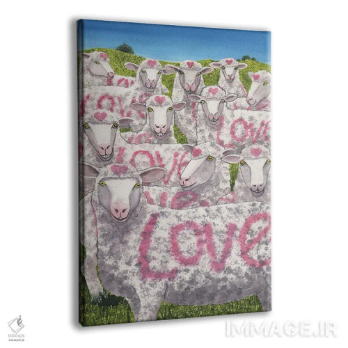تابلو دکوراتیو گوسفندان دوست داشتنی! اثر کترین جی مک الروی - نمای پرسپکتیو محصول
