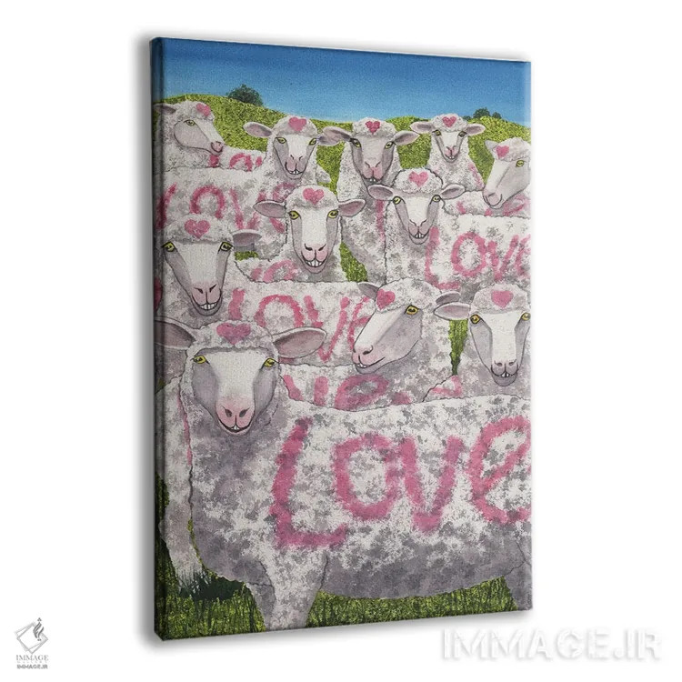 تابلو دکوراتیو گوسفندان دوست داشتنی! اثر کترین جی مک الروی - نمای پرسپکتیو محصول