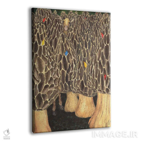 تابلو دکوراتیو مثل پیدا کردن زرافه ای در یک مزرعه قارچ موریل است اثر کترین جی مک الروی - نمای پرسپکتیو محصول