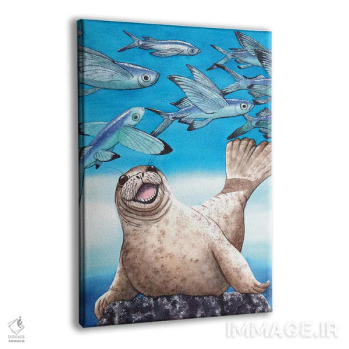 تابلو دکوراتیو گله ماهی ها اثر کترین جی مک الروی - نمای پرسپکتیو محصول