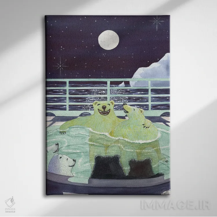 تابلو دکوراتیو توی جکوزی رفتن اثر کترین جی مک الروی - نمای روبهرو روی دیوار