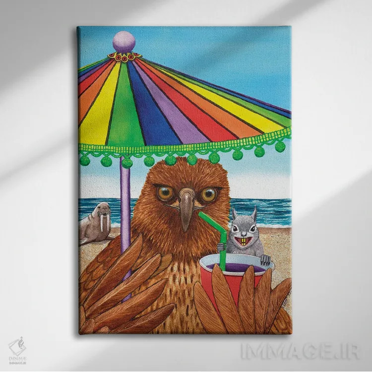 تابلو دکوراتیو توپک های آویزان اثر کترین جی مک الروی - نمای روبهرو روی دیوار