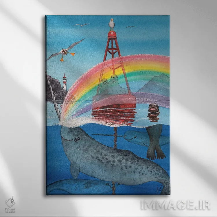 تابلو دکوراتیو تک شاخ دریا اثر کترین جی مک الروی - نمای روبهرو روی دیوار