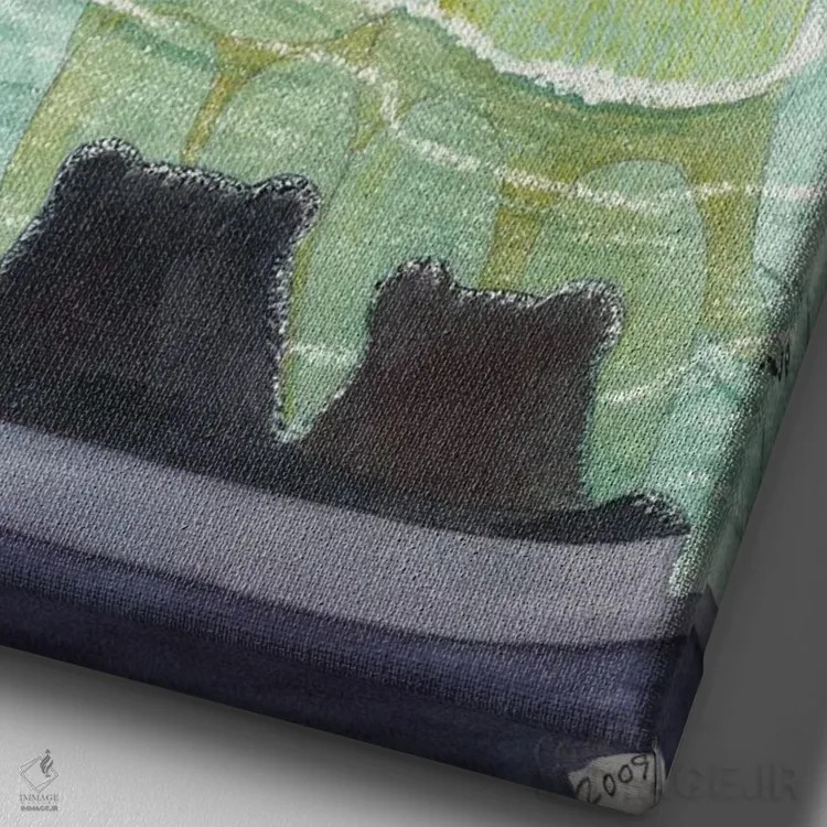 تابلو دکوراتیو توی جکوزی رفتن اثر کترین جی مک الروی - نمای نزدیک بافت بوم