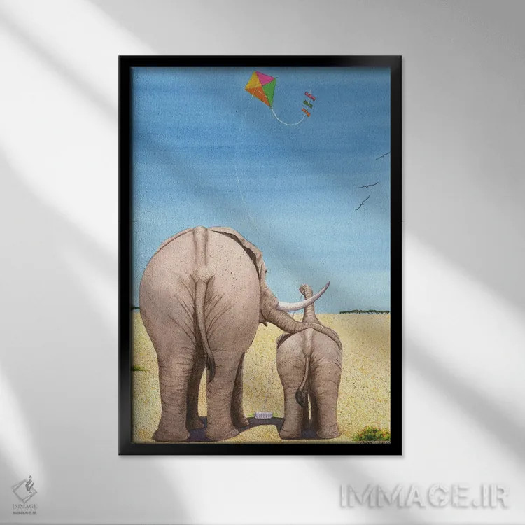 تابلو دکوراتیو بادبادک اثر کترین جی مک الروی - نمای قابدار مشکی